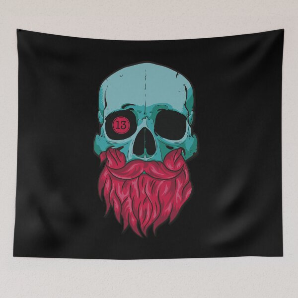 Item preview, Colorful skull with beard thirteen designed and sold by SBizin.