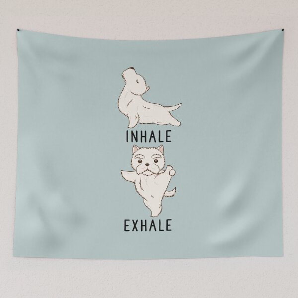 Item preview, Inhale Exhale West Highland White Terrier Westie Yoga designed and sold by thepawster.