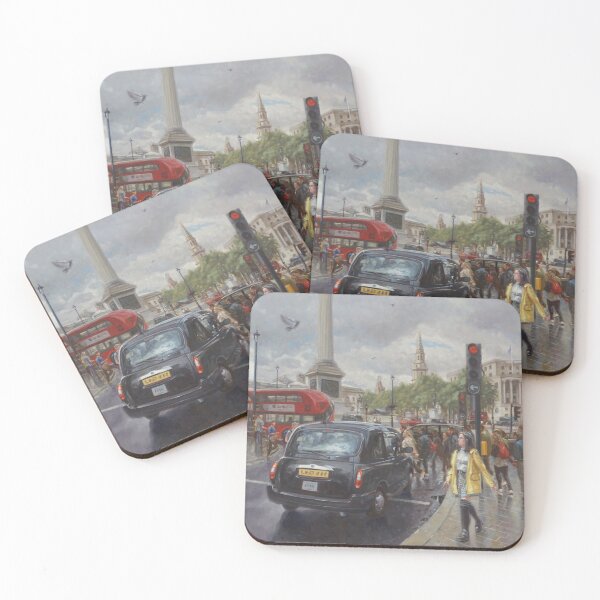 Item preview, London taxi near Nelson's Column in the rain designed and sold by martyee.
