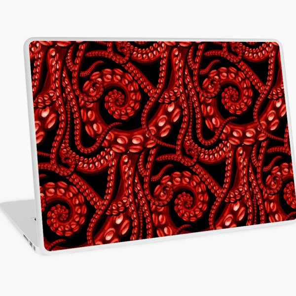 Octopuses in red Laptop Skin