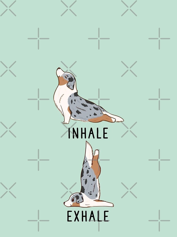 Inhale Exhale Australian Shepherd Yoga iPhone Case for Sale by thepawster