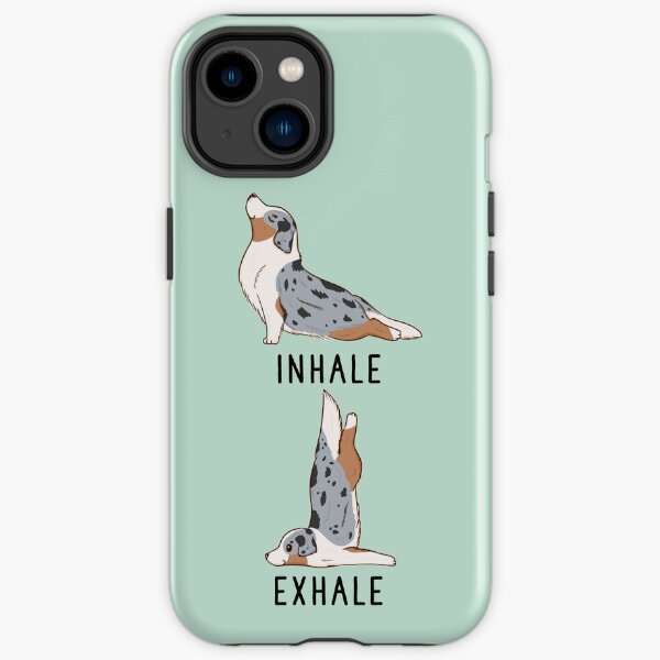 Einatmen Ausatmen Australian Shepherd Yoga iPhone Robuste Hülle