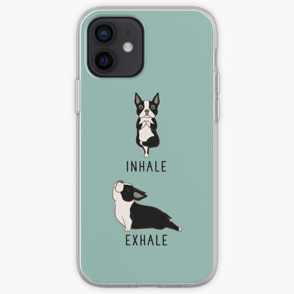 Inhale Exhale Boston Terrier Yoga iPhone Soft Case