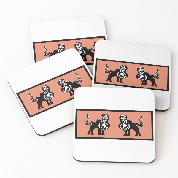 Item preview, Feline duet (Pink background) V3- Two black and white felines that are facing each other. designed and sold by BDLVandFriends.