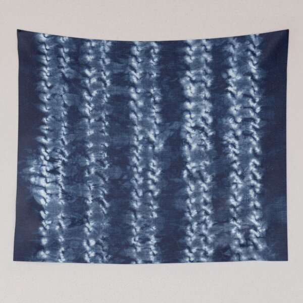 Item preview, Textile Art Indigo Blue Shibori Dyed Pattern,Traditional Japanese Tie Dye designed and sold by Michelebuttons.