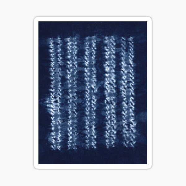 Item preview, Textile Art Indigo Blue Shibori Dyed Pattern,Traditional Japanese Tie Dye designed and sold by Michelebuttons.