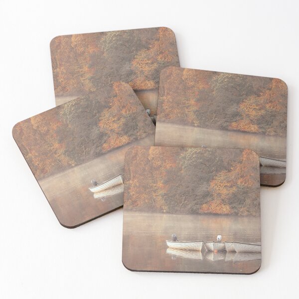 Item preview, 'Four Boats, Autumn Morning Mist', Loch Faskally, Pitlochry. designed and sold by mucklepawprint.