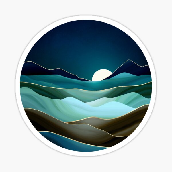 Moonlit Vista Sticker