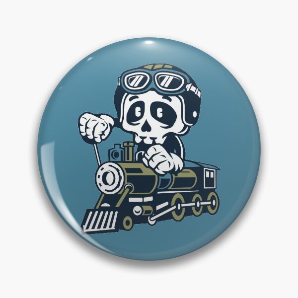 Item preview, Skull train cartoon designed and sold by cartoonbug.