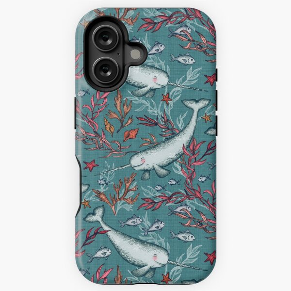 Vista previa del artículo con la obra «Narwhal Toile - azul verdoso», diseñado y vendido por micklyn.