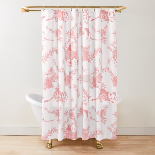 "Red Toile de Jouy" Shower Curtain for Sale by RevolutionizZed Redbubble