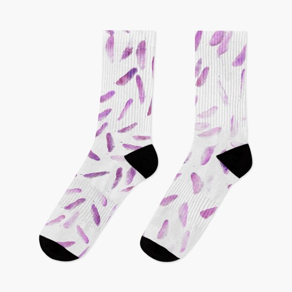 Item preview, purple and pink feather print designed and sold by birchwoodgreen.