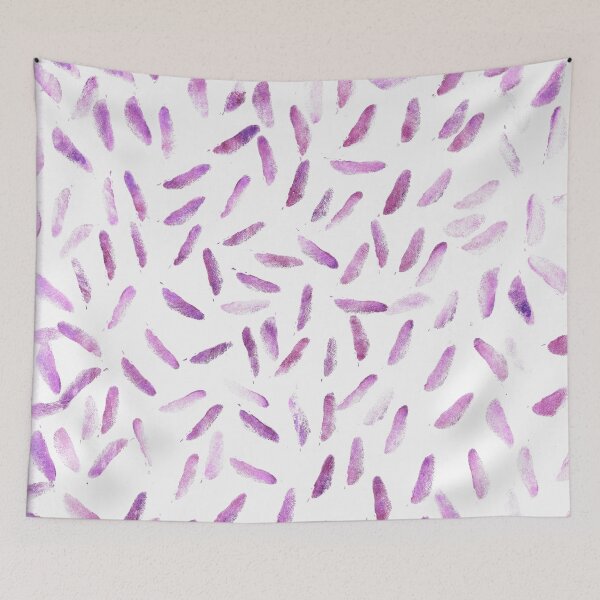 Item preview, purple and pink feather print designed and sold by birchwoodgreen.