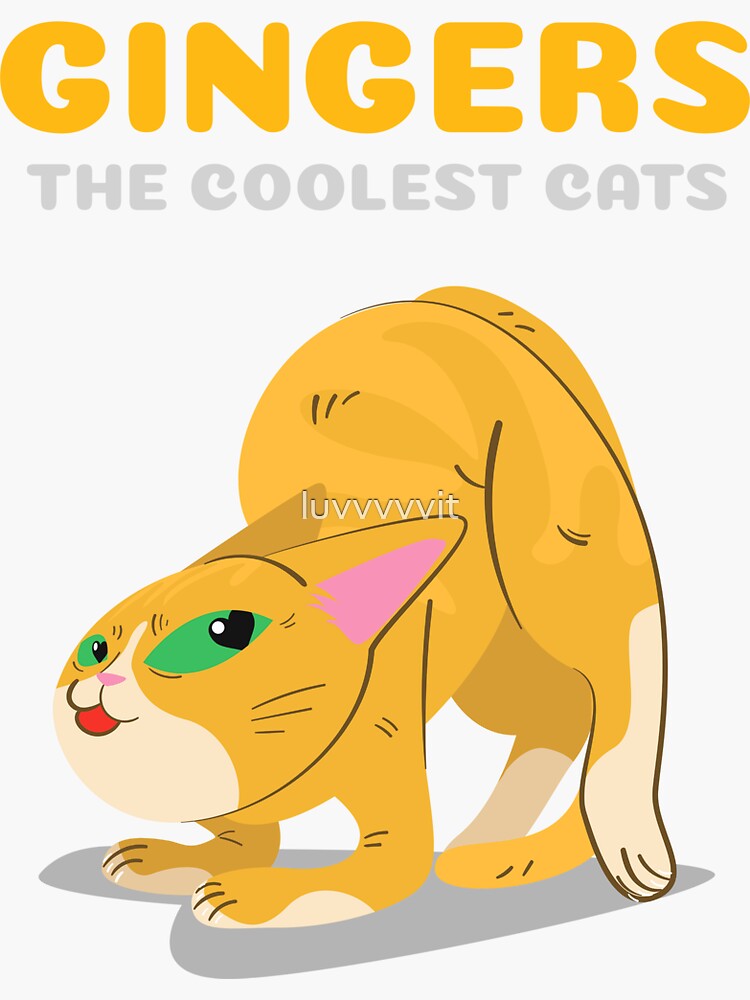 "Gingers The Coolest Cats Fun Ginger Cat" Sticker for Sale by luvvvvvit