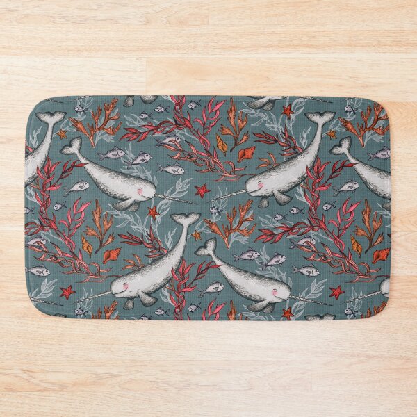 Item preview, Narwhal Toile - grey designed and sold by micklyn.