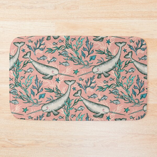 Item preview, Narwhal Toile - peach pink designed and sold by micklyn.