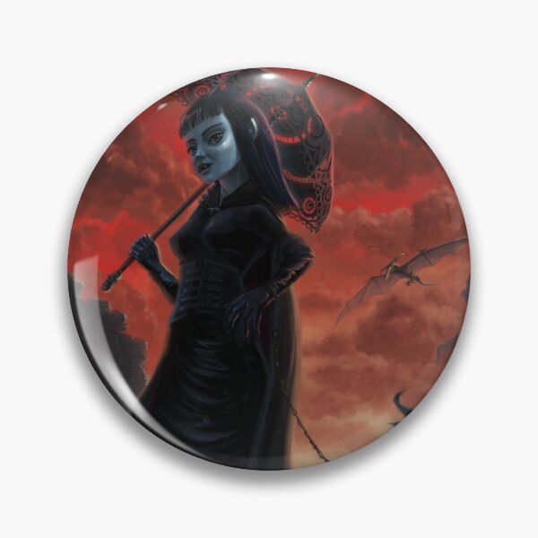 Item preview, Lady gothic vampire with pet during apocalypse designed and sold by martyee.