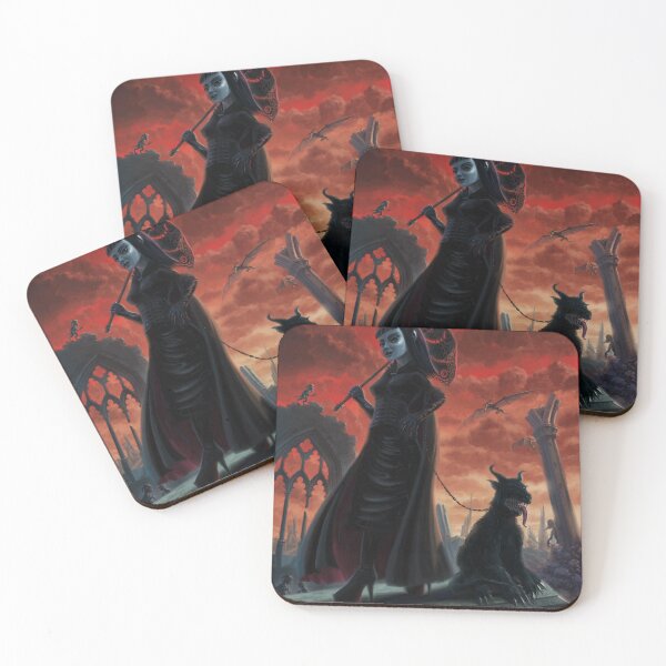 Item preview, Lady gothic vampire with pet during apocalypse designed and sold by martyee.