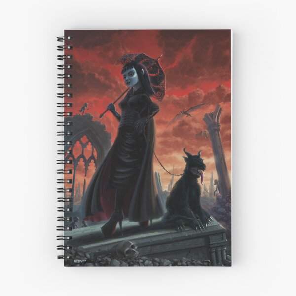 Item preview, Lady gothic vampire with pet during apocalypse designed and sold by martyee.