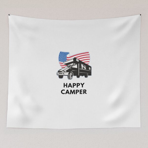 Item preview, Happy Camper American RV Owner,  , special gift for Campers or Van lifers, Modern Nomads, Van Lovers, Mountaineers Sticker designed and sold by popotamfriends.