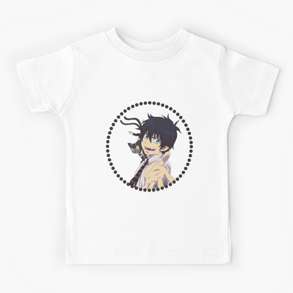 Rin Okumura And Kuro Blue Exorcist Ao No Exorcist Kids T Shirt By Vcook10 Redbubble - blue exorcist roblox shirt