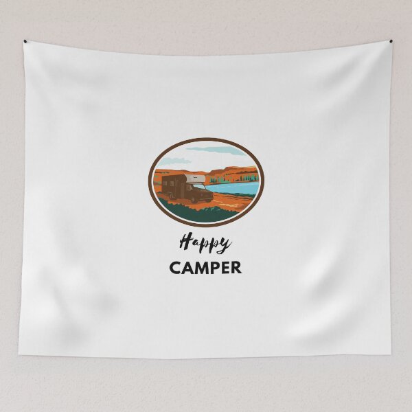 Item preview, Happy Camper RV Owner, special gift for Campers or Van lifers, Modern Nomads, Van Lovers, Mountaineers Sticker designed and sold by popotamfriends.