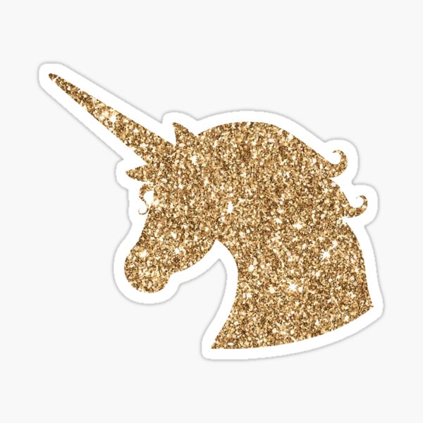 20 Unicorn Stickers Black Silver or Gold Sparkly Stickers as 