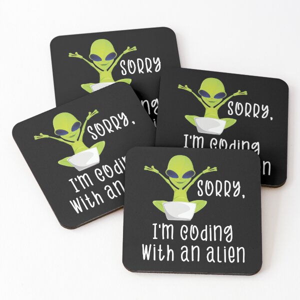 Item preview, Sorry I'm Coding With An Alien Funny Alien Drawing Alien Saying Design Ufo Fans Gift designed and sold by FunnySunny T-Shirts.