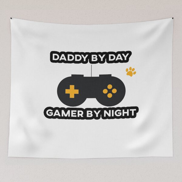 Item preview, Daddy by Day Gamer by Night Funny Video Game Gift for Game Player  for dog lovers  designed and sold by Akmloza.