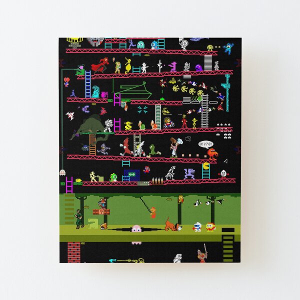 50 Video Game Classics Wood Mounted Print