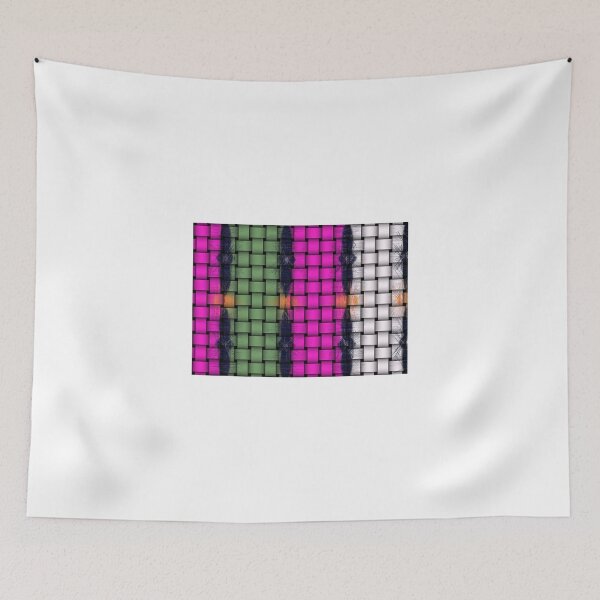 Item preview, Green pink and white woven squares. designed and sold by MarilynBaldey7.
