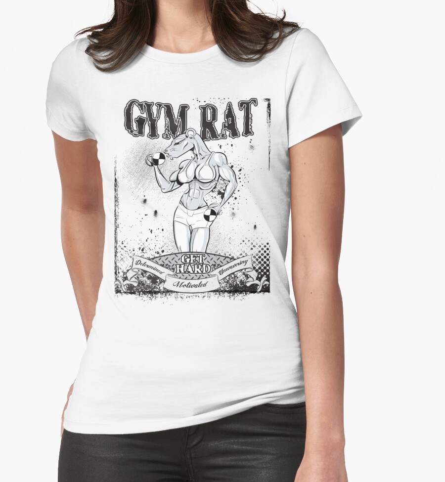 "Gym Rat (Female)" Womens Fitted TShirts by Robert Cross Redbubble