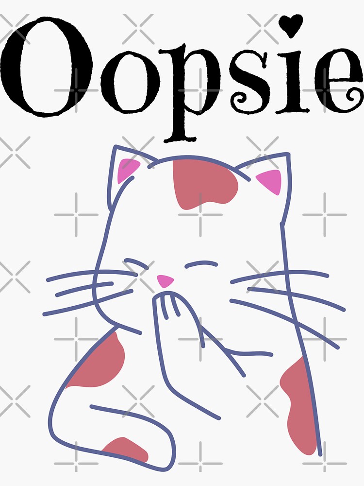 "Oopsie Funny Cat" Sticker by razvigod | Redbubble