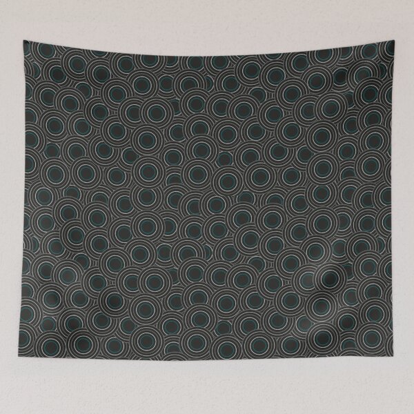 Item preview, Pattern of black circles with blue designed and sold by colorofmagic.