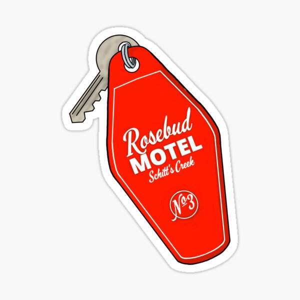 "Rosebud Motel Schitts Creek Room Key" Sticker for Sale by