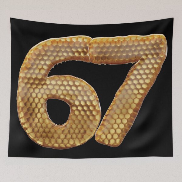 Item preview, 67 Number 3d Honey Numbers Font designed and sold by HelloFromAja.