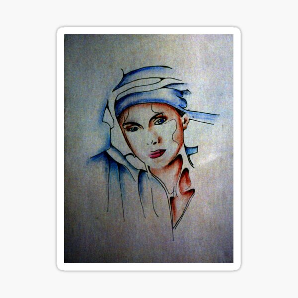 Item preview, Blue Turban - Drawing by Avril Thomas designed and sold by AvrilThomasart.