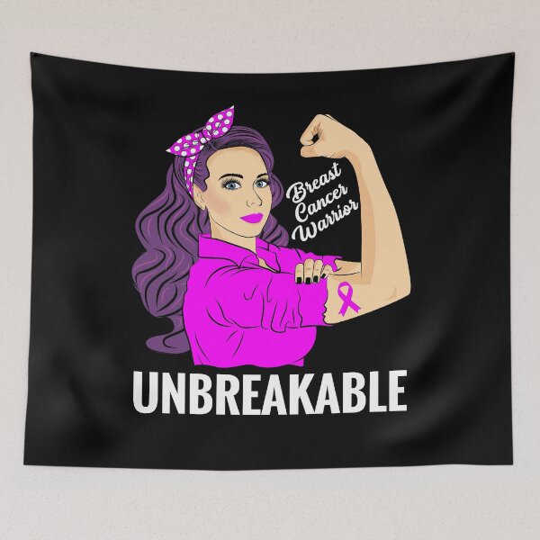 Item preview, Breast Cancer Warrior Unbreakable designed and sold by ZNOVANNA.