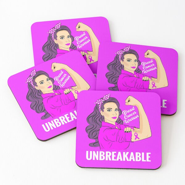 Item preview, Breast Cancer Warrior Unbreakable designed and sold by ZNOVANNA.