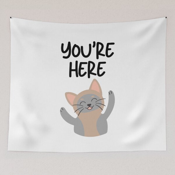 Item preview, You are Here Happy Cat designed and sold by razvigod.