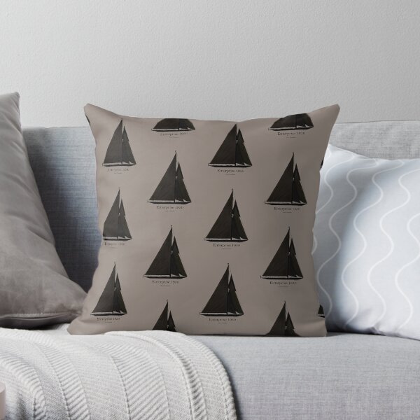 1930 Enterprise on brown 1 Throw Pillow