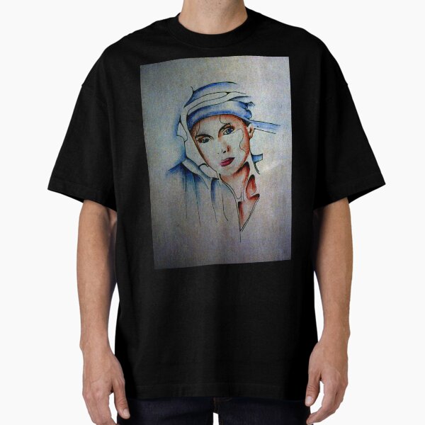 Blue Turban - Drawing by Avril Thomas Oversized T-Shirt