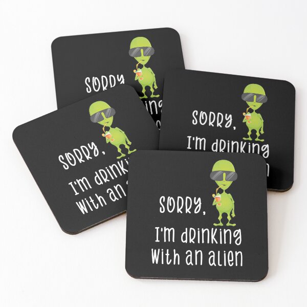 Item preview, Sorry I'm Drinking With An Alien Funny Alien In Sunglasses With Cocktail  designed and sold by FunnySunny T-Shirts.