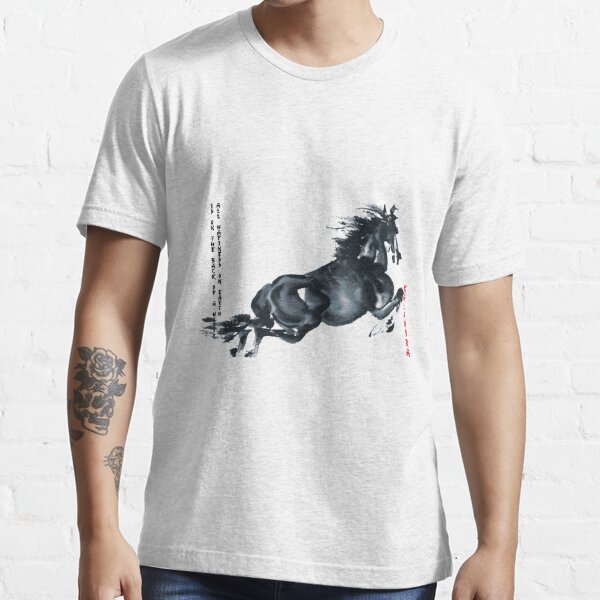 Chinese ink painting - galloping horse Essential T-Shirt by Kallandra