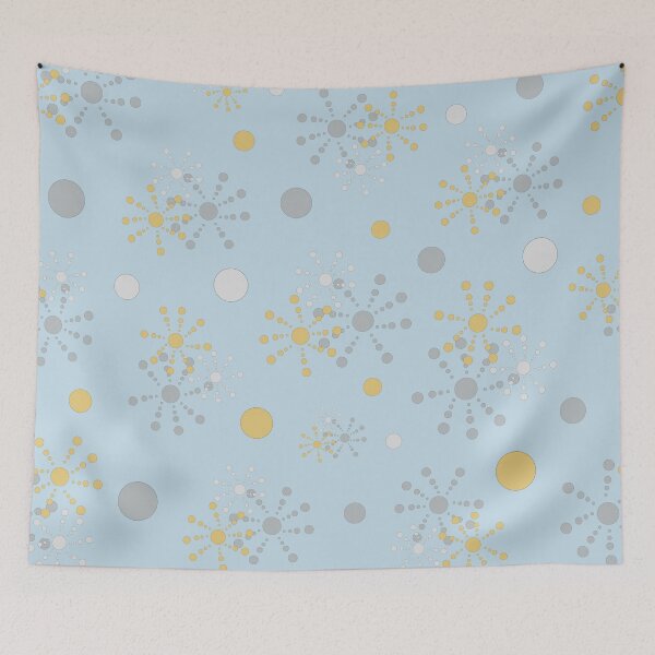 Item preview, Grey and Yellow Geometric Circles Blue Bkgrd designed and sold by Orchyd.