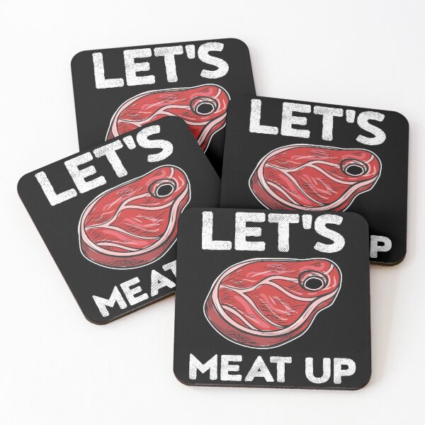 Item preview, Let's Meat Up Funny Meat Pun Carnivore designed and sold by inkedtee.