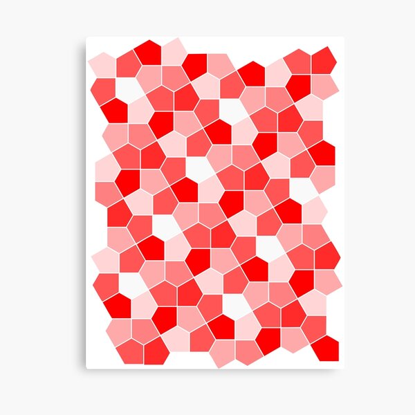 Cairo Pentagonal Tiles Red Canvas Print