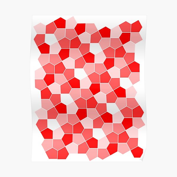 Cairo Pentagonal Tiles Red Poster