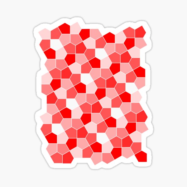 Cairo Pentagonal Tiles Red Sticker