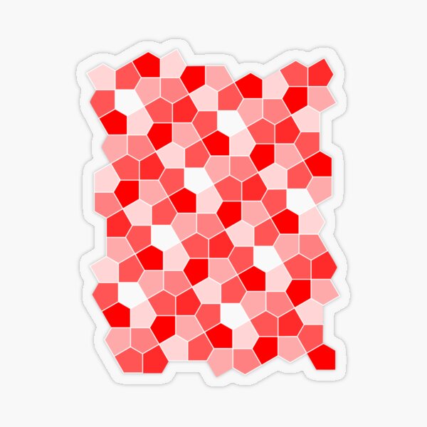 Cairo Pentagonal Tiles Red Transparent Sticker